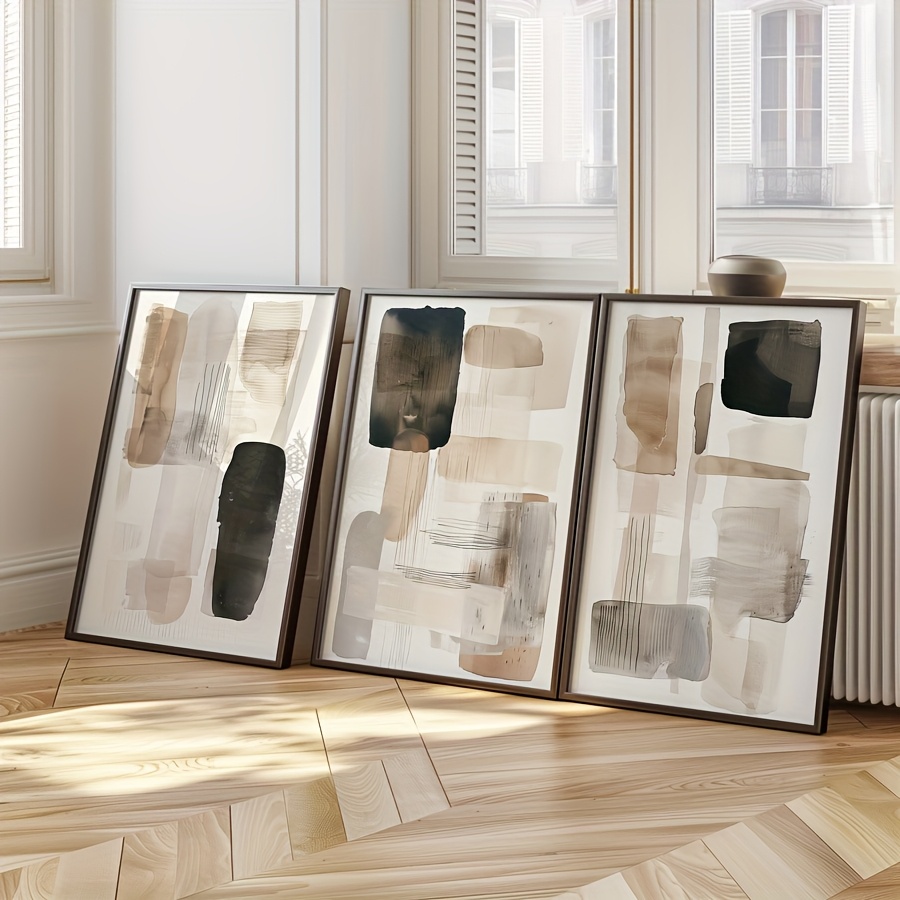 3PC frameless  of Black Beige  - Photography Geometry 评论和价格