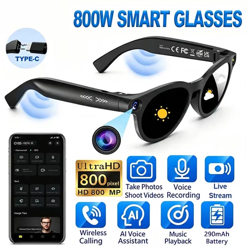 New 800W Pixel AI Smart Glasse - Photography Videos Free 评论和价格